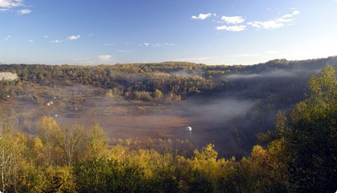 [view of messel pit fossils site]