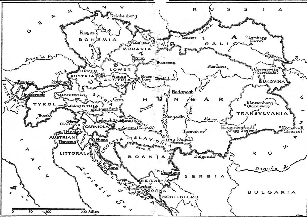 Mapping showing territories under the of the House of Habsburg