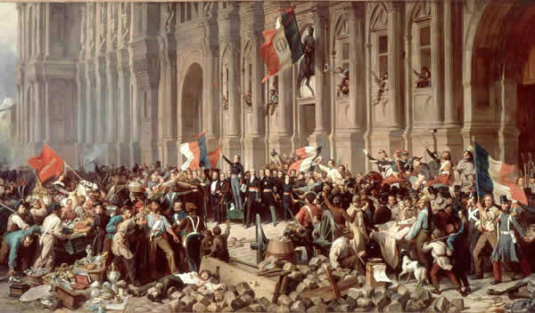 Lamartine in front of the Hotel de Ville (i.e. City Hall), Paris, refusing the red flag