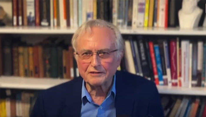 Screenshot of Richard Dawkins from this LBC interview with Rachel Johnson