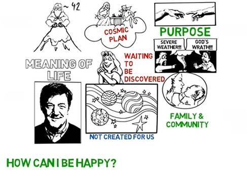 image from a humanistic presentation on the meaning of life by stephen fry