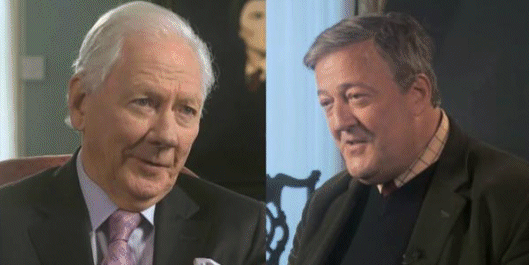 images of Stephen Fry and Gay Byrne