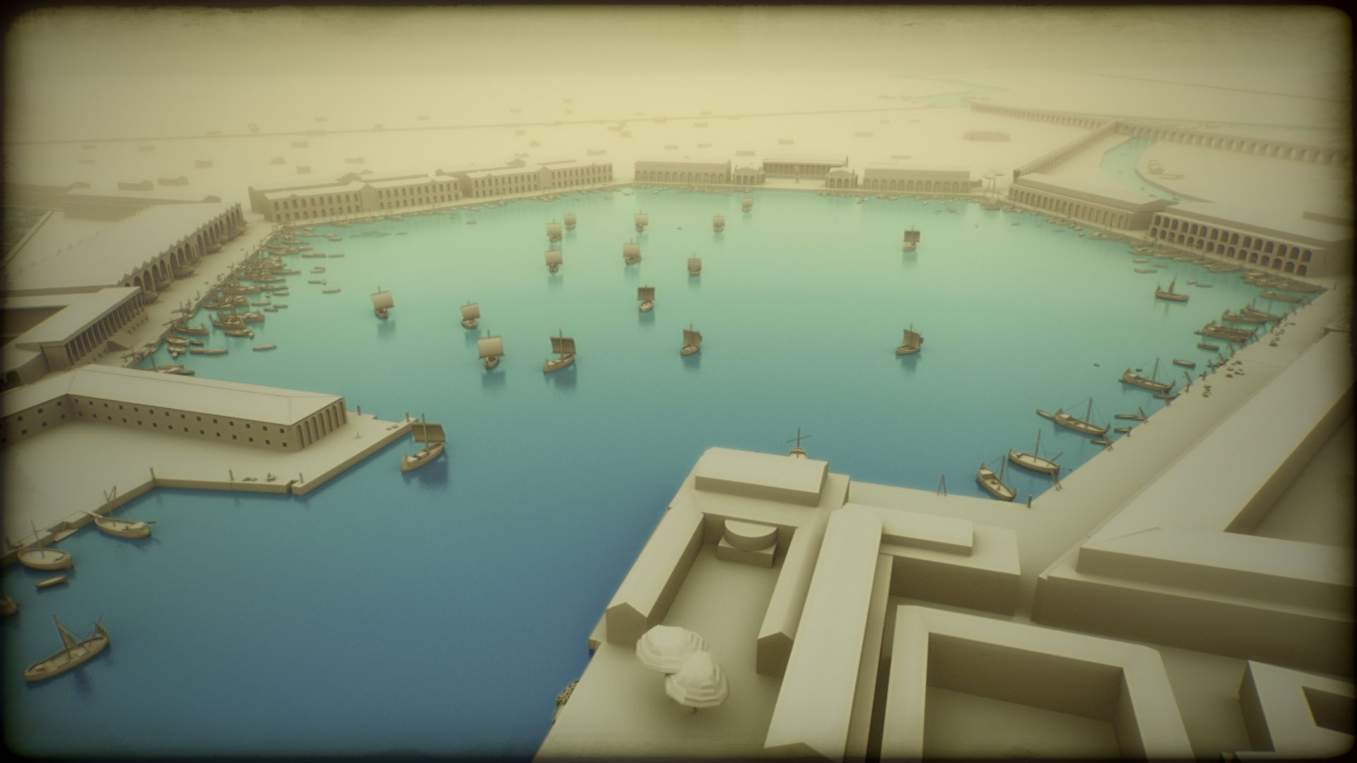 A 3D interpretation of the harbour in its routine operations