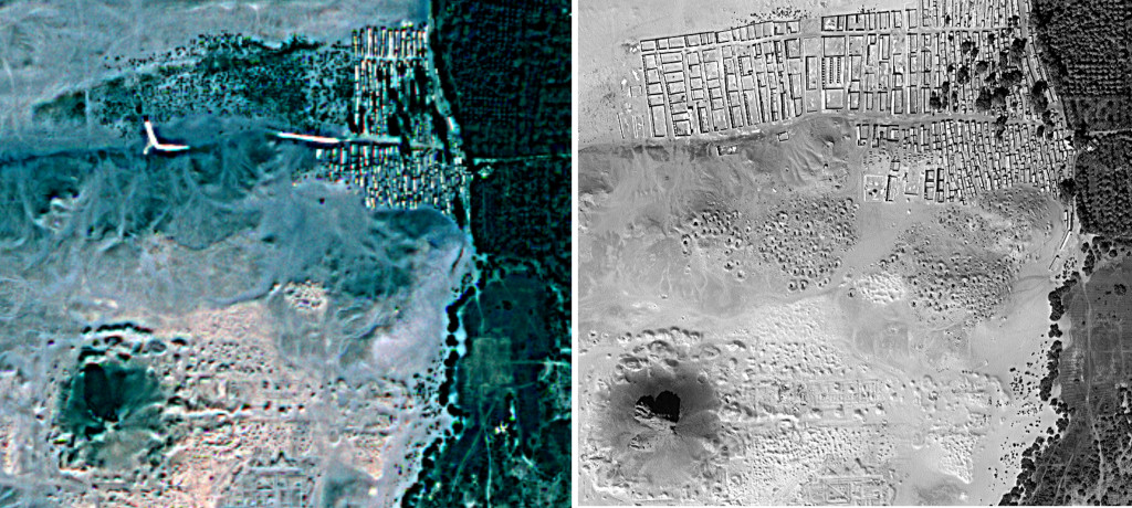 image from space satellite remote sensing sources before and after further processing