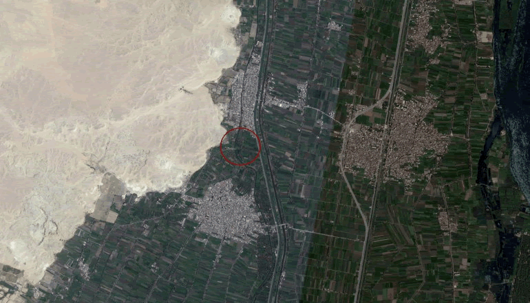 Satellite remote sensing derived imagery showing possible site of the location of Itj-tawi