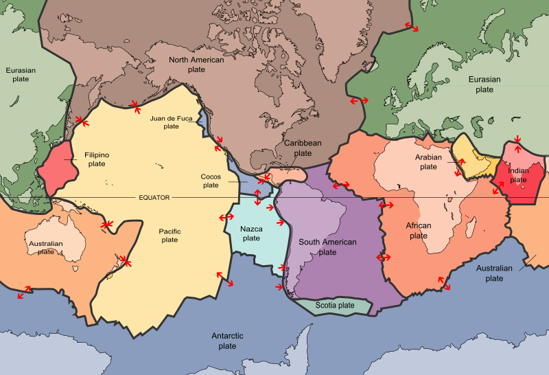 plate tectonics maps of movements from US Geographical Survey