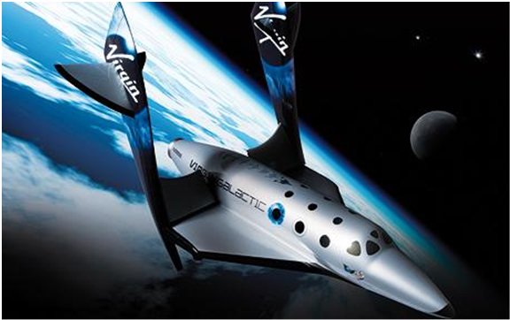 spaceshiptwo with wings feathered